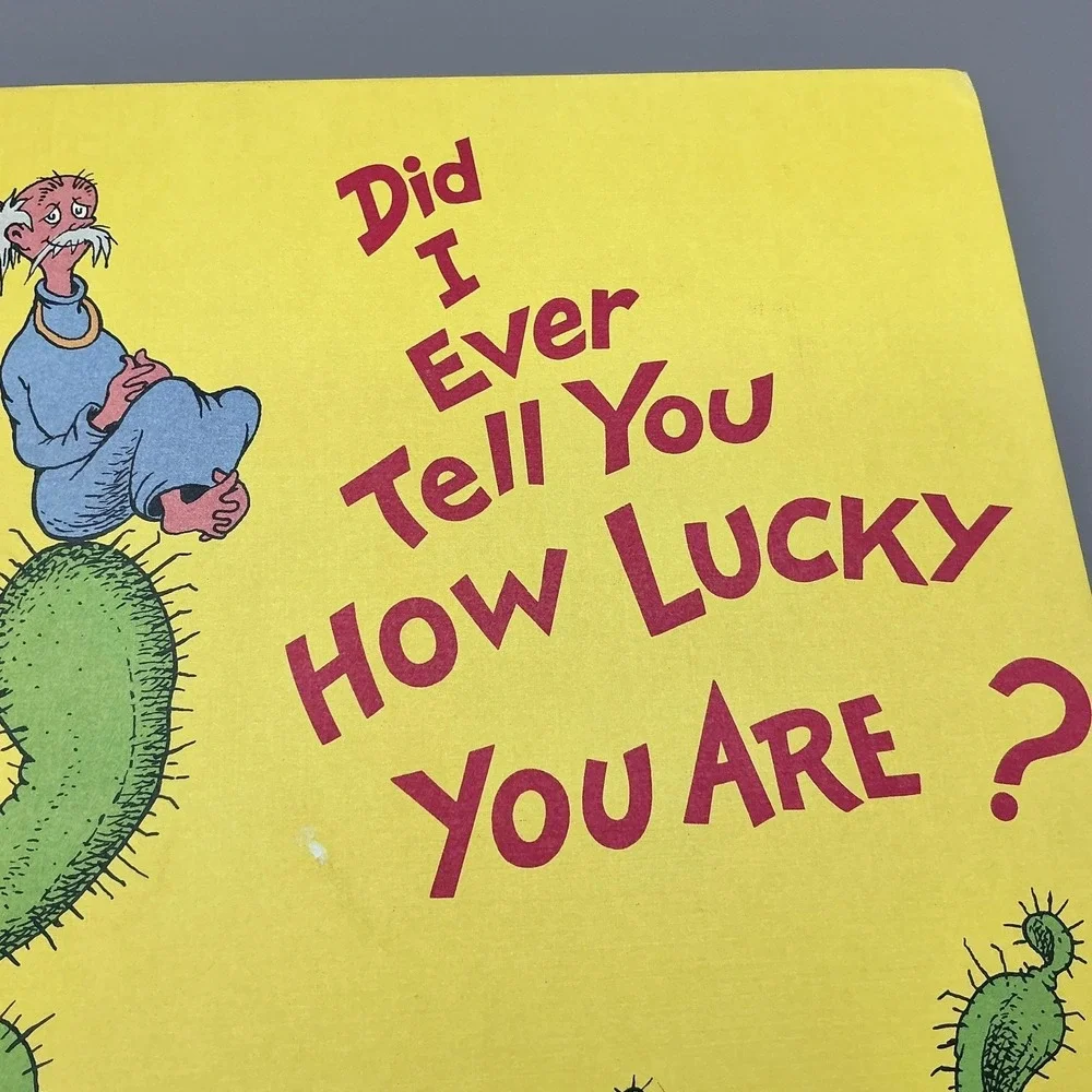 Vintage Did I Ever Tell You How Lucky You Are Dr Seuss 1973 Yellow Random House